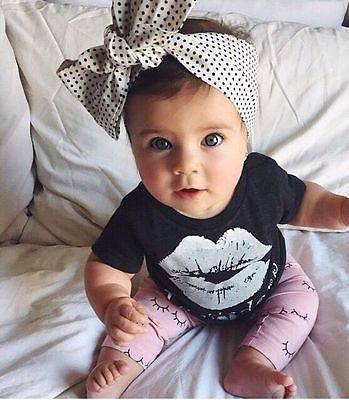 Newborn Infant Kids Baby Girls Batman T-shirt +Pants