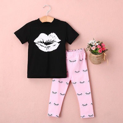 Newborn Infant Kids Baby Girls Batman T-shirt +Pants