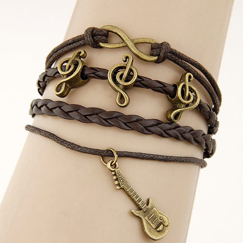 Charm Vintage Multilayer Charm Leather Bracelet