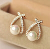 Fashion Gold Crystal Stud Earrings