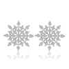 Ladies Crystal Snow Flake Bijoux Statement Stud Earrings