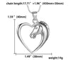 Animal Horse in Heart Necklace