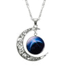 Hollow Moon & Glass Galaxy Statement Necklaces