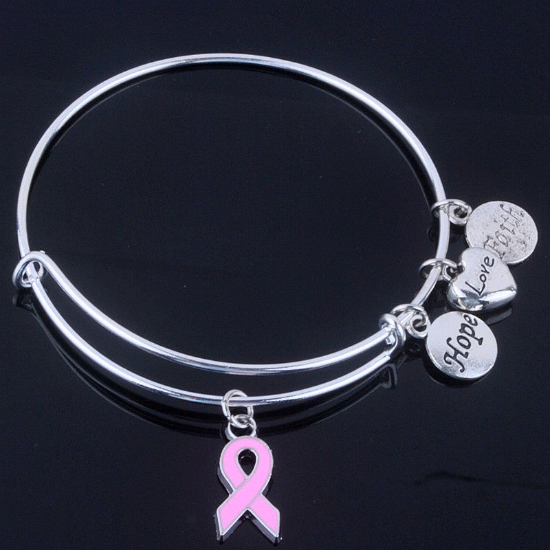 Care For Breast Cancer pink ribbon bangles