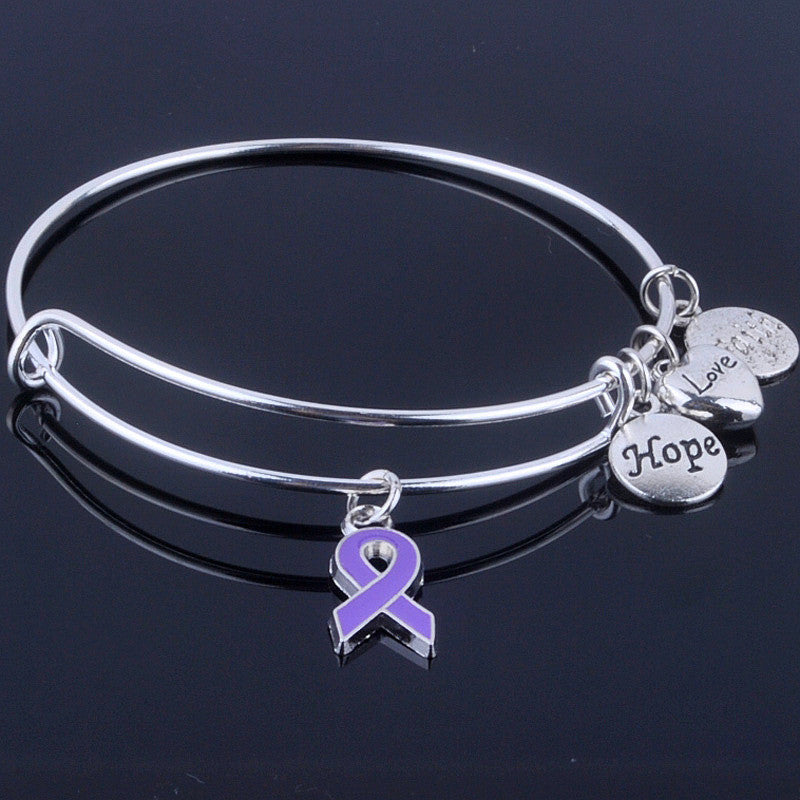 Care For Breast Cancer pink ribbon bangles