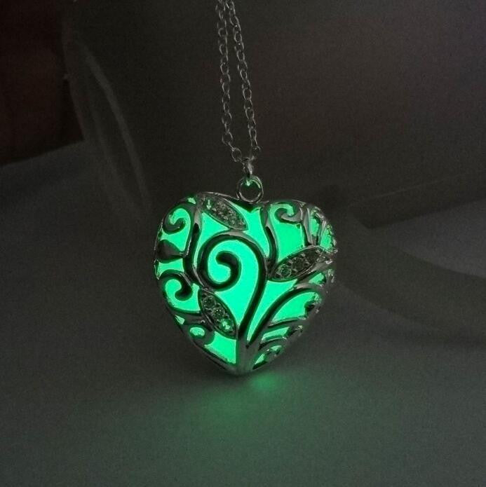 Glow In the Dark Heart Charms Bracelet Christmas Gift for Daugher Mum