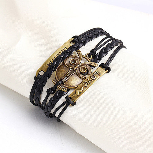 Charm Vintage Multilayer Charm Leather Bracelet