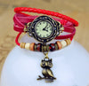 Hot Sales Owl Genuine Cow Leather Bracelet Watch