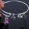 Care For Breast Cancer pink ribbon bangles